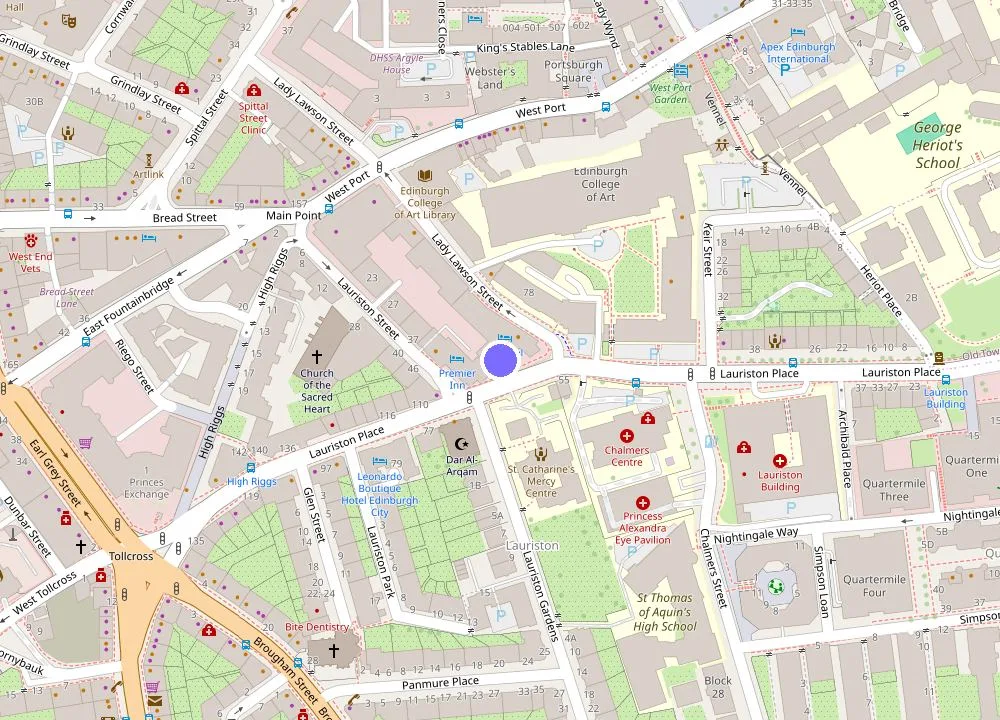 Map: Novotel Edinburgh Centre